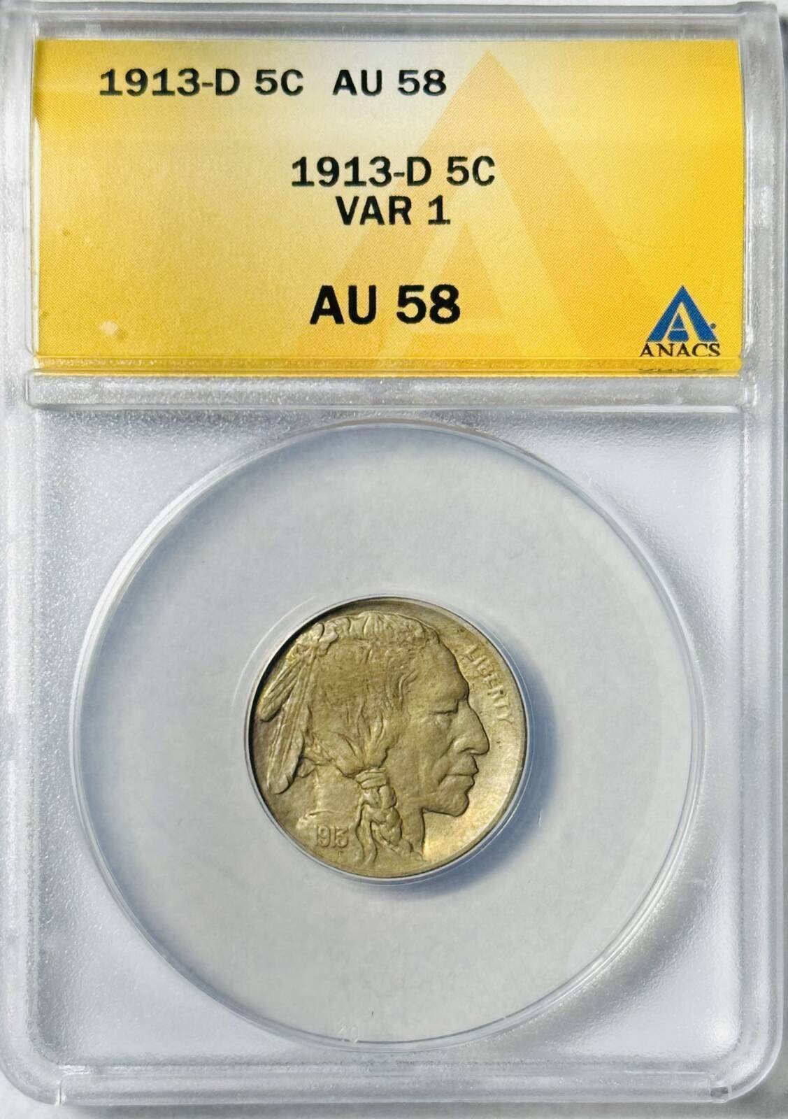 1938 D Buffalo Nickel ANACS AU-58