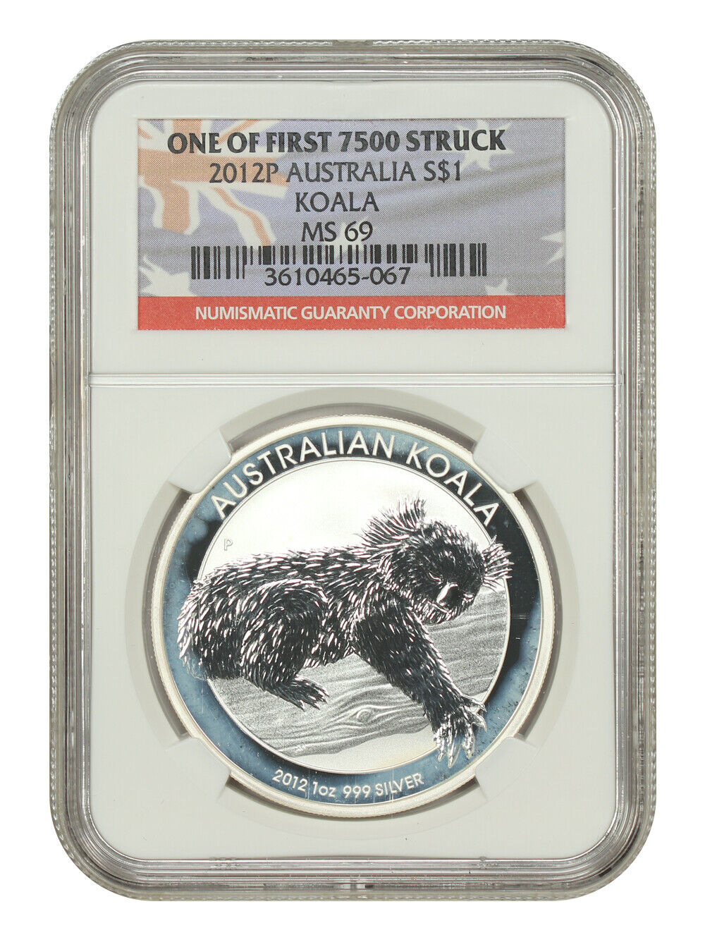 Australia: 2012P $1 Silver Koala NGC MS69 (1 of First 7500 Struck) - Other