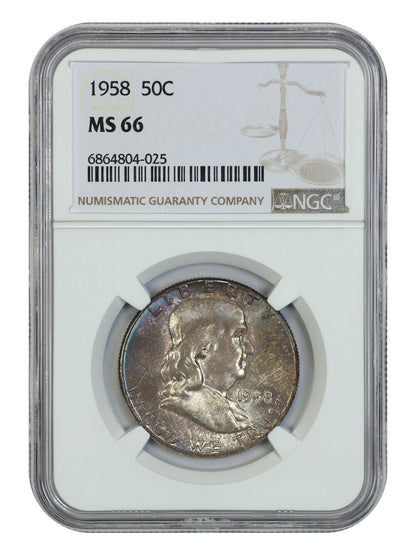 1958 50C NGC MS66 - Franklin Half Dollar