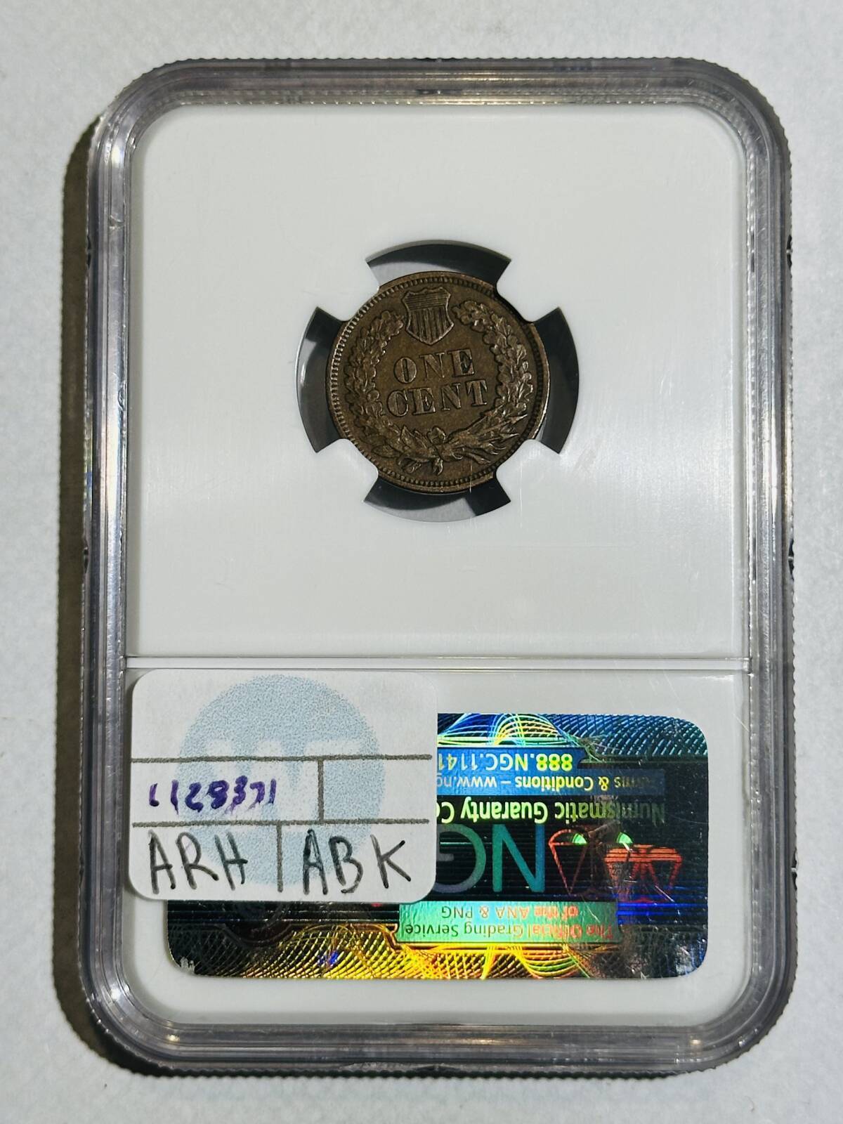 1868 P Cents Indian Head NGC AU-50 BN CAC