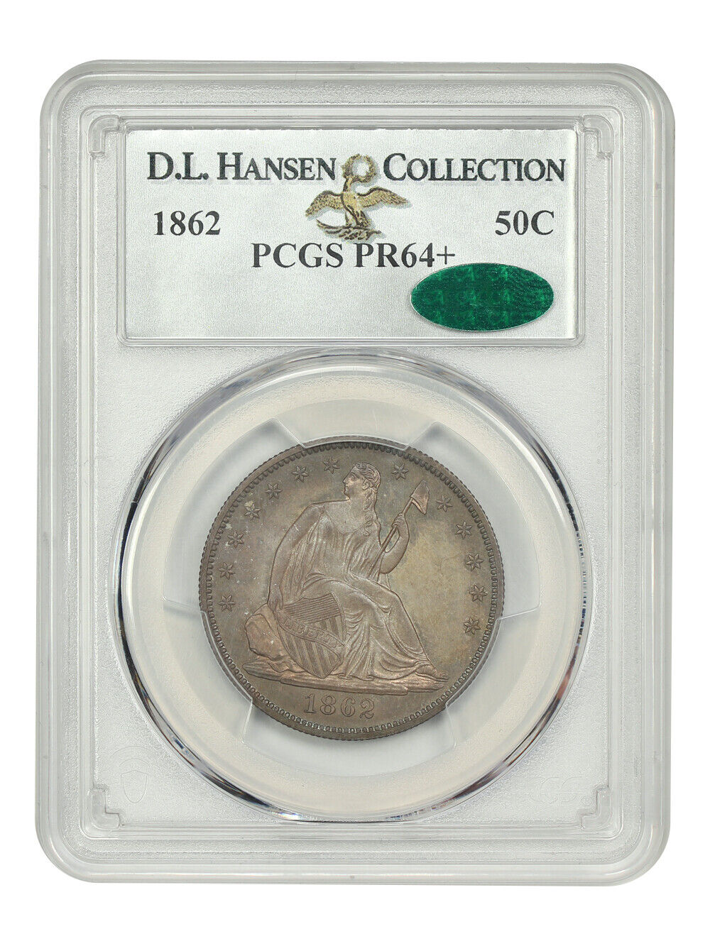 1862 50C PCGS/CAC PR64+