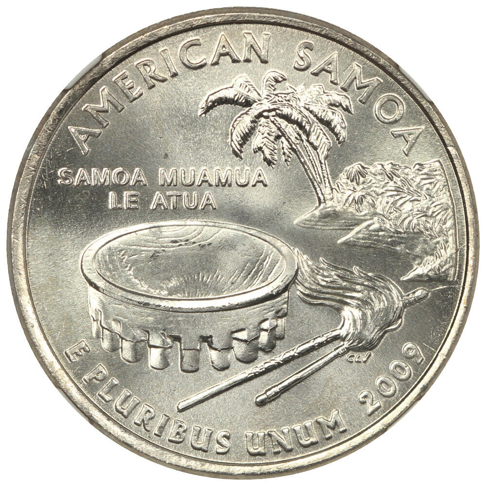 2009-P 25C American Samoa NGC MS68 - Type 1, Clad