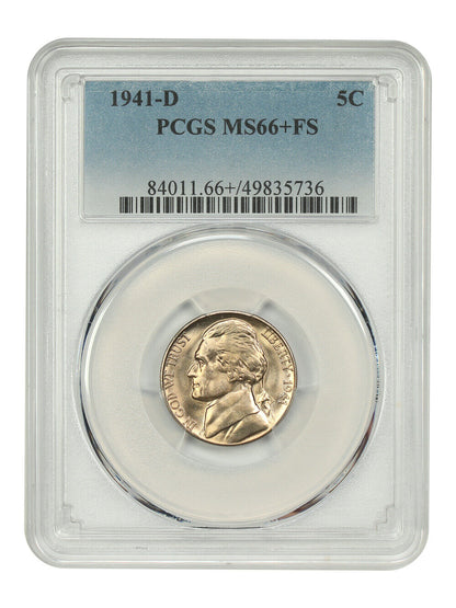 1941-D 5C PCGS MS66+FS - Jefferson Nickel