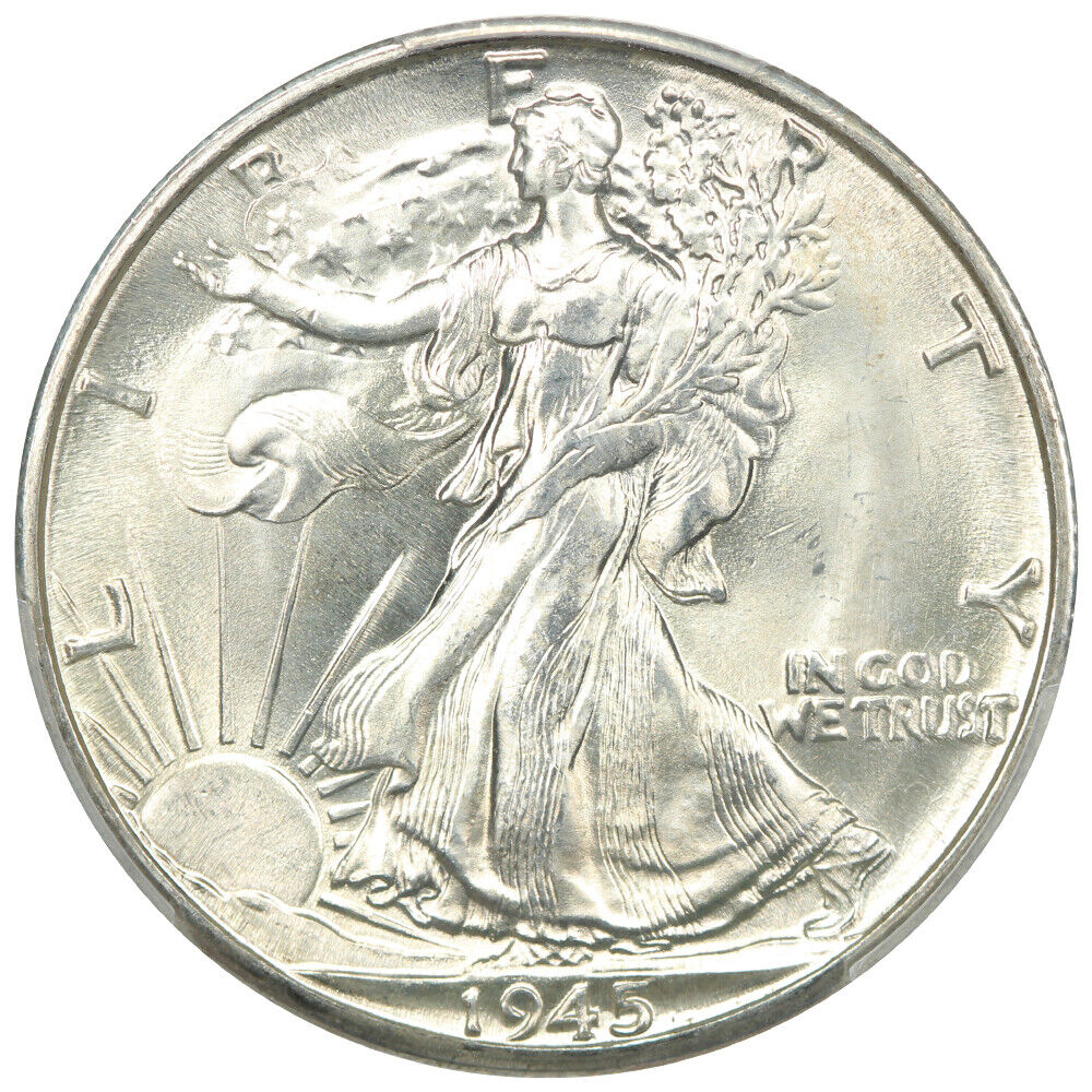 1945-D 50C PCGS MS67 - Walking Liberty Half Dollar