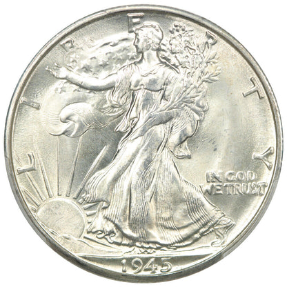 1945-D 50C PCGS MS67 - Walking Liberty Half Dollar