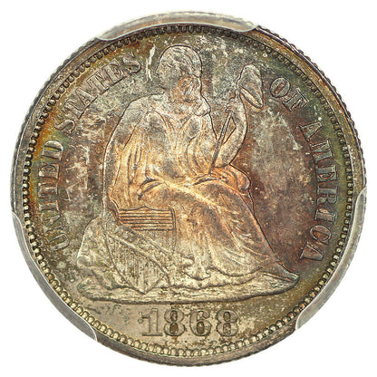 1868 10C PCGS MS66 ex: D.L. Hansen