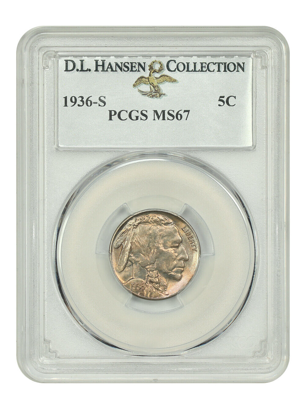 1936-S 5C PCGS MS67 ex: D.L. Hansen