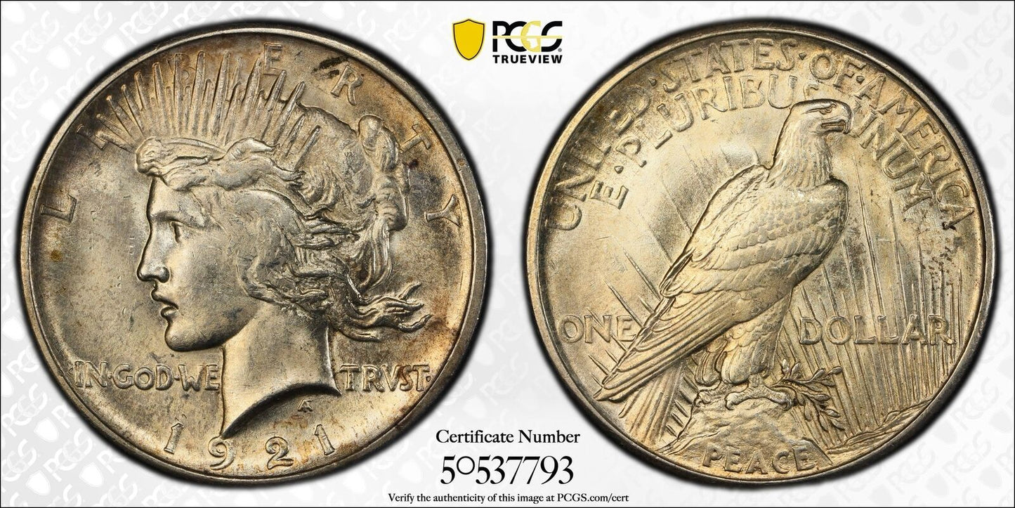 1921 P Peace Dollar PCGS MS-62 Peace