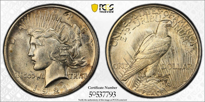 1921 P Peace Dollar PCGS MS-62 Peace