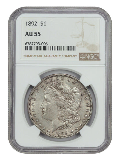 1892 $1 NGC AU55 - Morgan Dollar - Better Date P-Mint