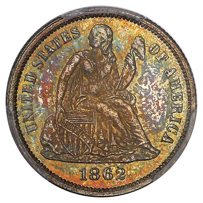 1862 10C PCGS PR64 ex: D.L. Hansen