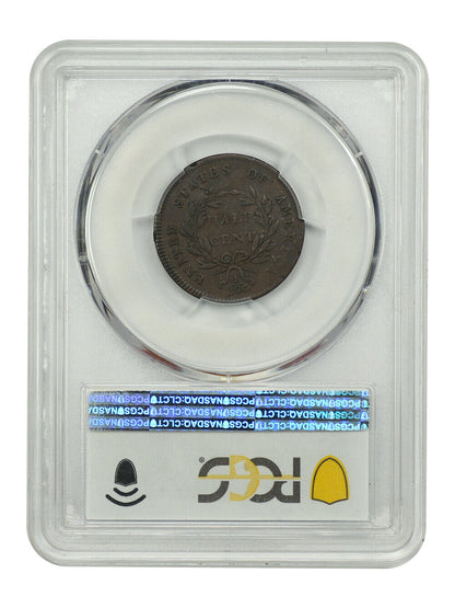 1797 1/2C PCGS VF25 (C-2, PE, Centered Head) - Liberty Cap Half Cent