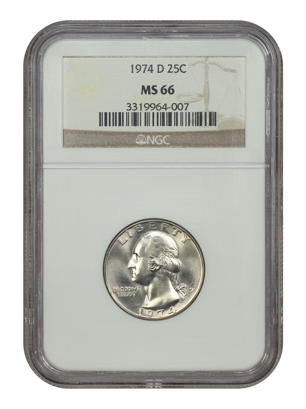 1974-D 25C NGC MS66 - Washington Quarter