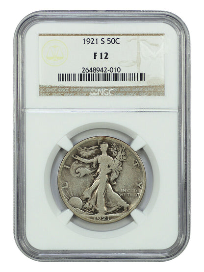 1921-S 50C NGC Fine 12 - Walking Liberty Half Dollar - Key Date