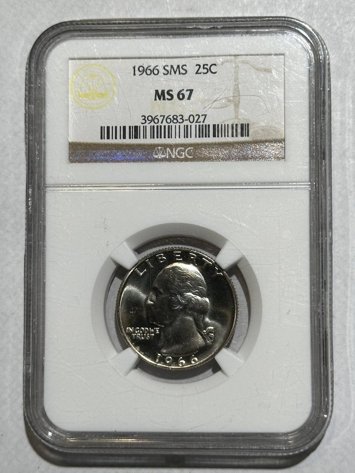 1966 S Quarter Dollars NGC MS-67 SMS