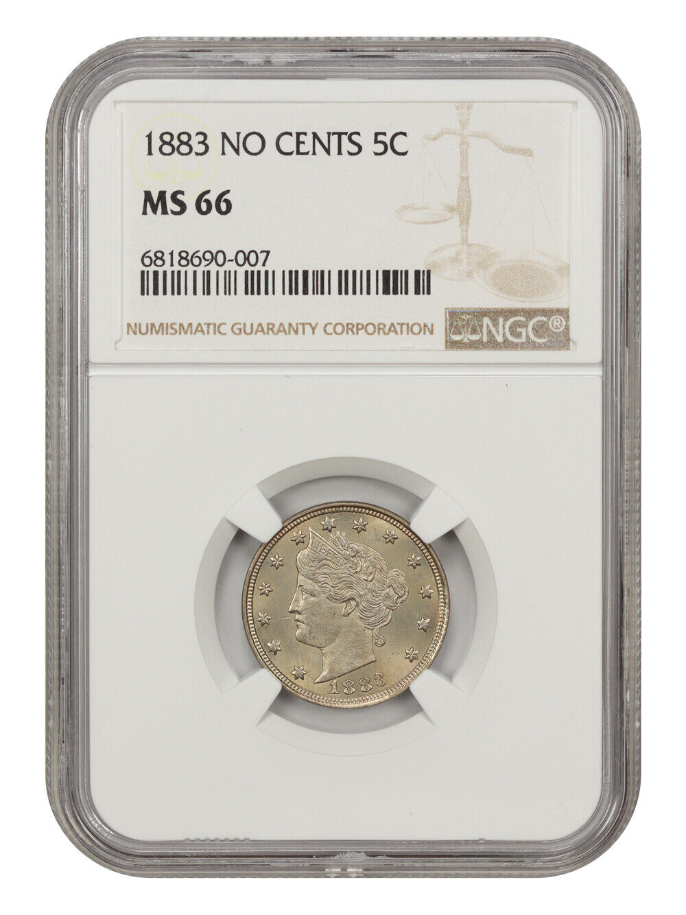 1883 5C NGC MS66 (No CENTS)