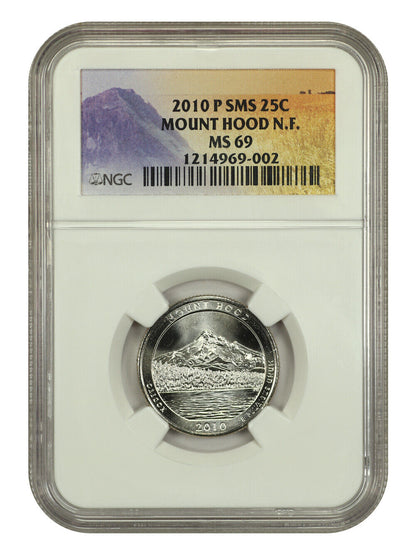 2010-P 25C Mount Hood NP NGC SP69 (Satin Finish) - Type 1 - Clad