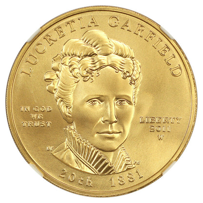 2011-W $10 Lucretia Garfield NGC MS70 (Early Releases) - First Spouses