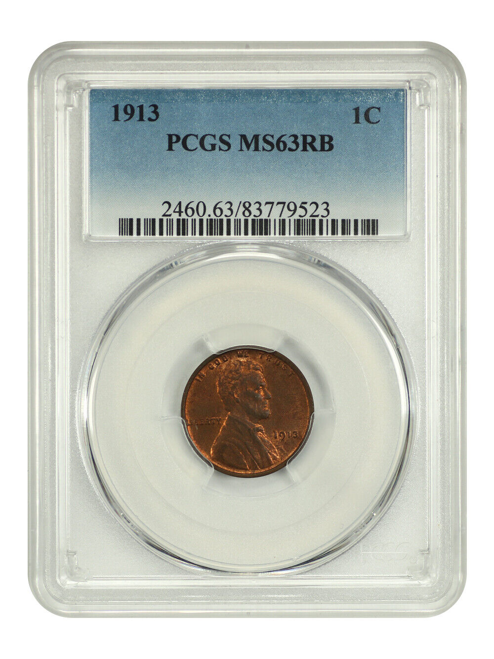 1913 1C PCGS MS63RB - Lincoln Cent (Wheat Reverse)