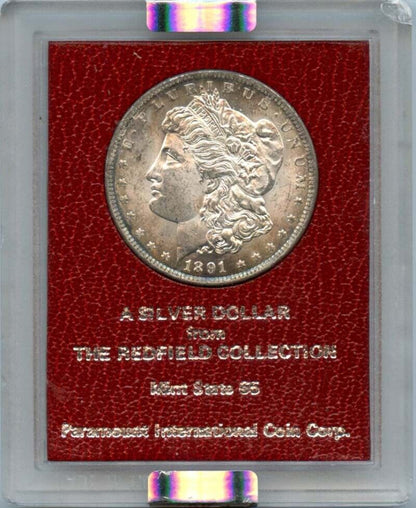 1891-CC TOP-100 Morgan Dollar Redfield VAM-3 SPITTING EAGLE S$1 NGC MS64