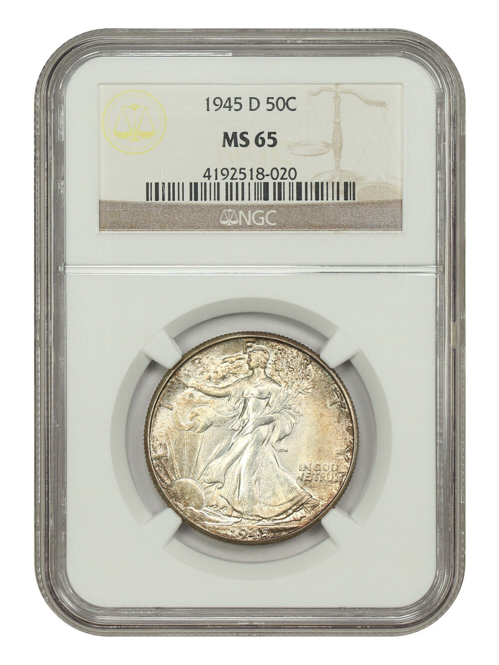 1945-D 50C NGC MS65 - Walking Liberty Half Dollar