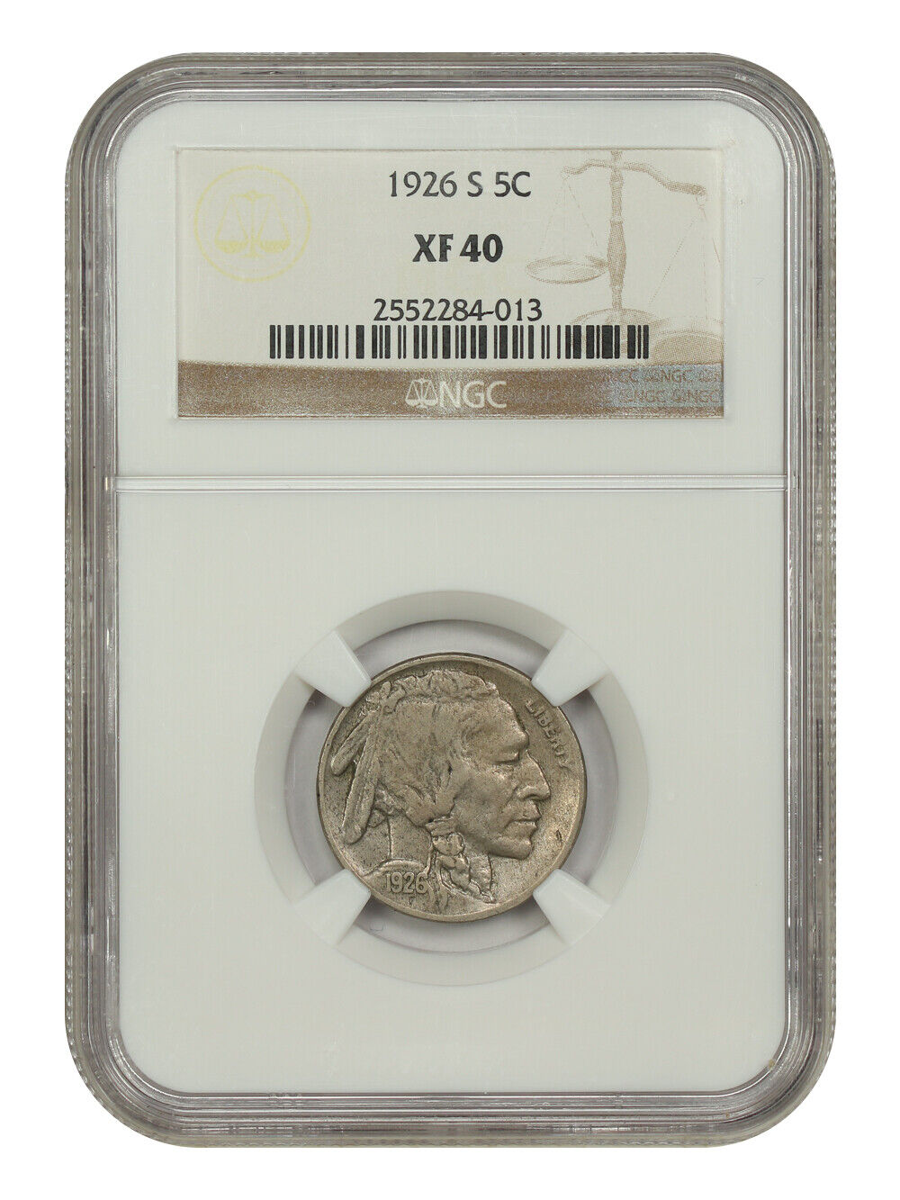 1926-S 5C NGC XF40 - Buffalo Nickel - Popular Key Date