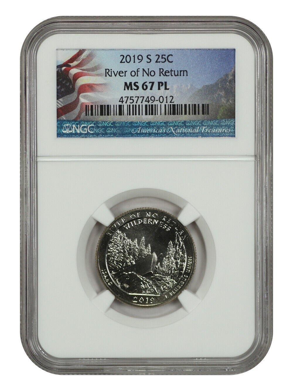 2019-S 25C Frank Church River of No Return NP NGC PL67 - Type 1 - Clad