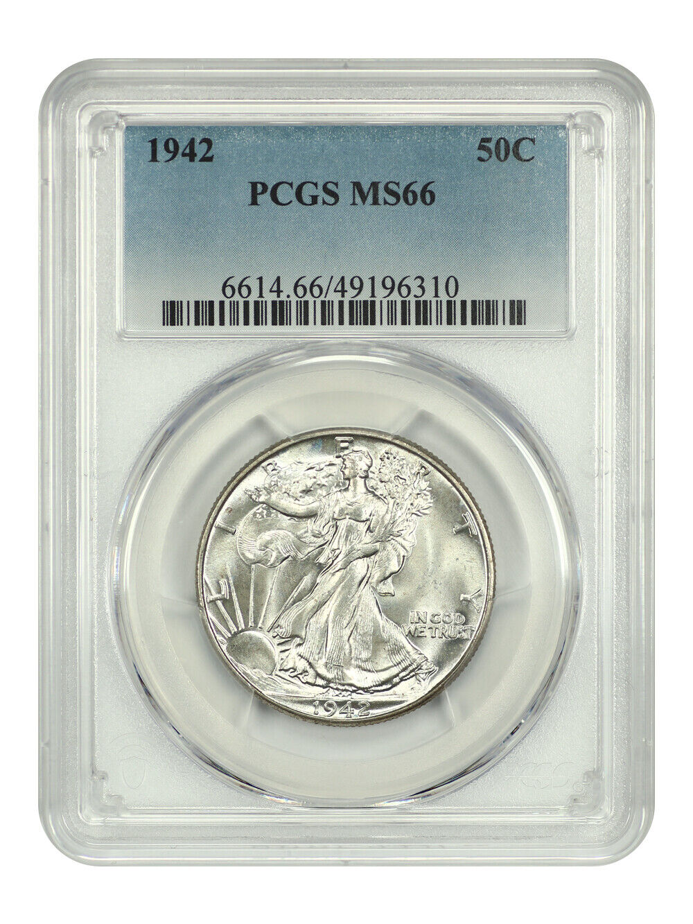 1942 50C PCGS MS66 - Walking Liberty Half Dollar