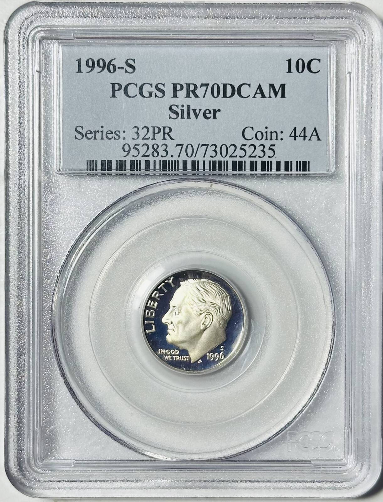 1996 S Dimes Roosevelt PCGS PR-70 DCAM Silver