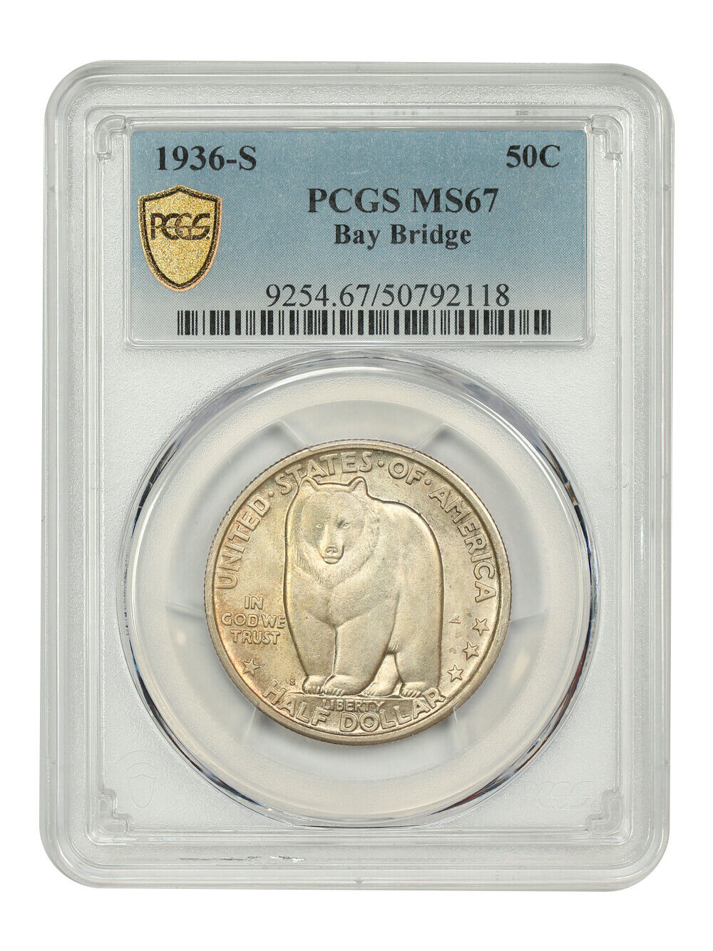 1936-S 50C Bay Bridge PCGS MS67 - Classic Silver Commemorative