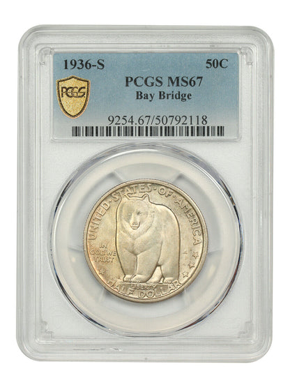 1936-S 50C Bay Bridge PCGS MS67 - Classic Silver Commemorative