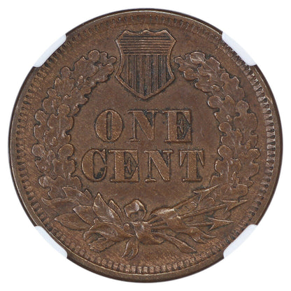 1866 1C NGC AU58 - Indian Cent - Better Date