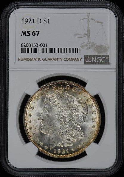 1921-D Morgan Dollar S$1 NGC MS67