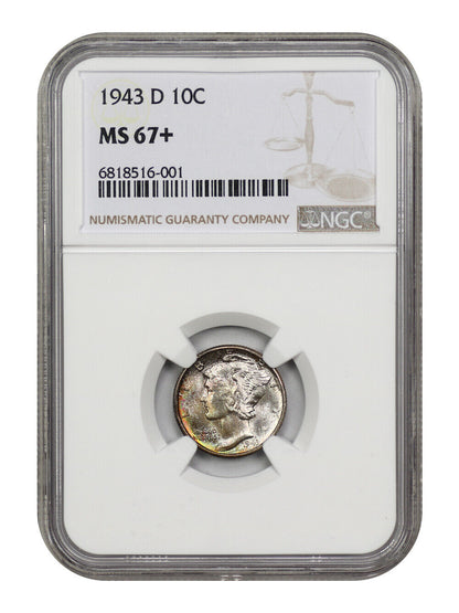 1943-D 10C NGC MS67+