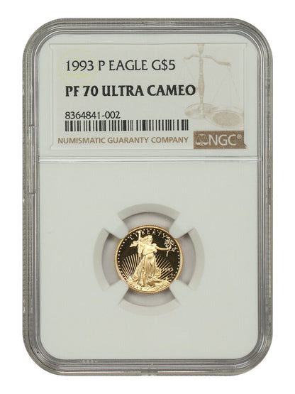 1993-P $5 Gold Eagle NGC PR70DCAM - $5 Gold Eagles