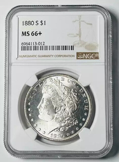 1880 S Morgan Silver Dollar NGC MS-66+ Plus White Morgan!