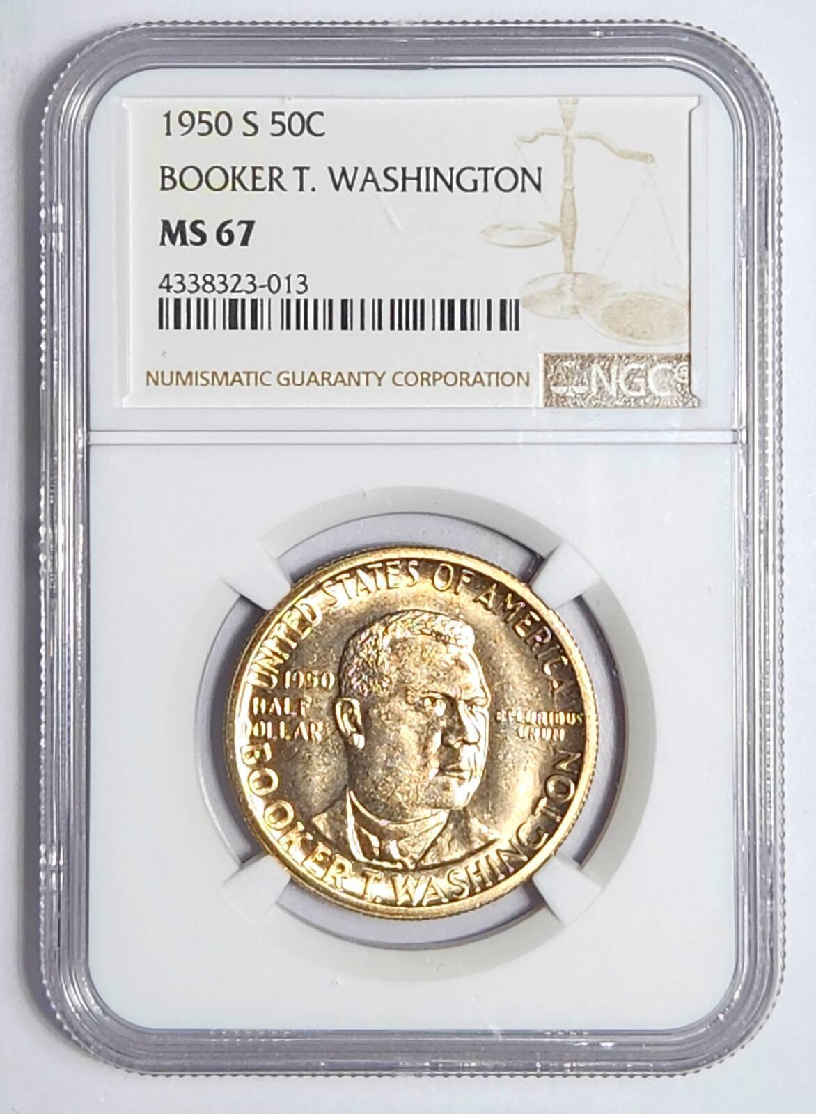 1950 S NGC MS-67 BOOKER T. WASHINGTON - A SPECIAL COIN