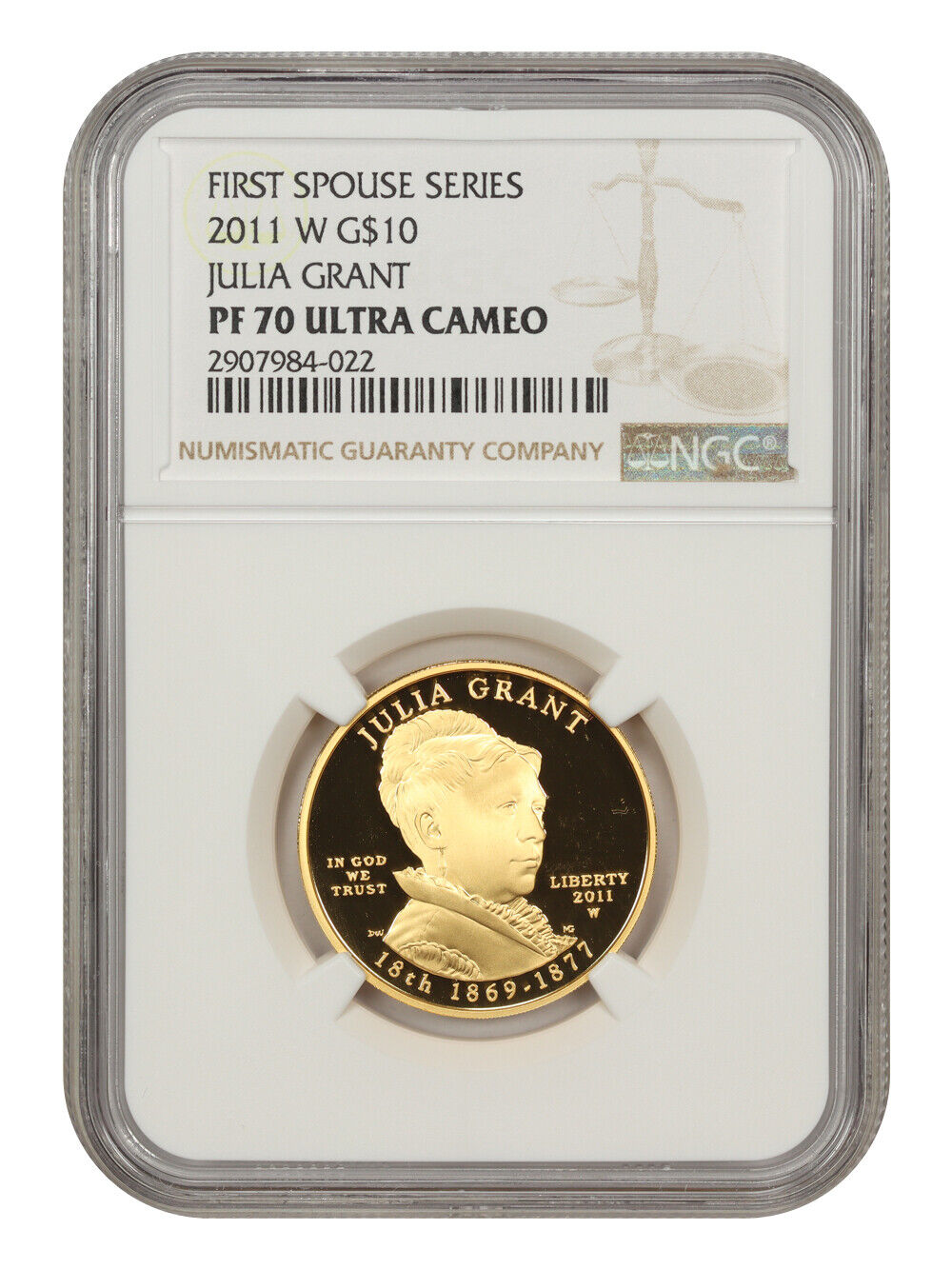 2011-W $10 Julia Grant NGC PR70DCAM