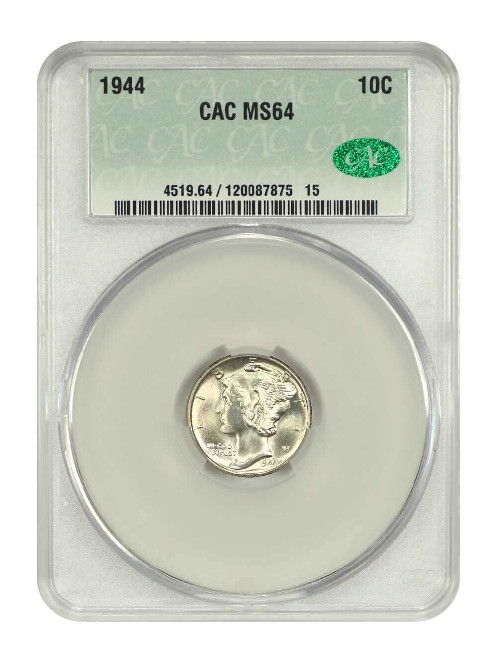 1944 10C CACG MS64 - Mercury Dime