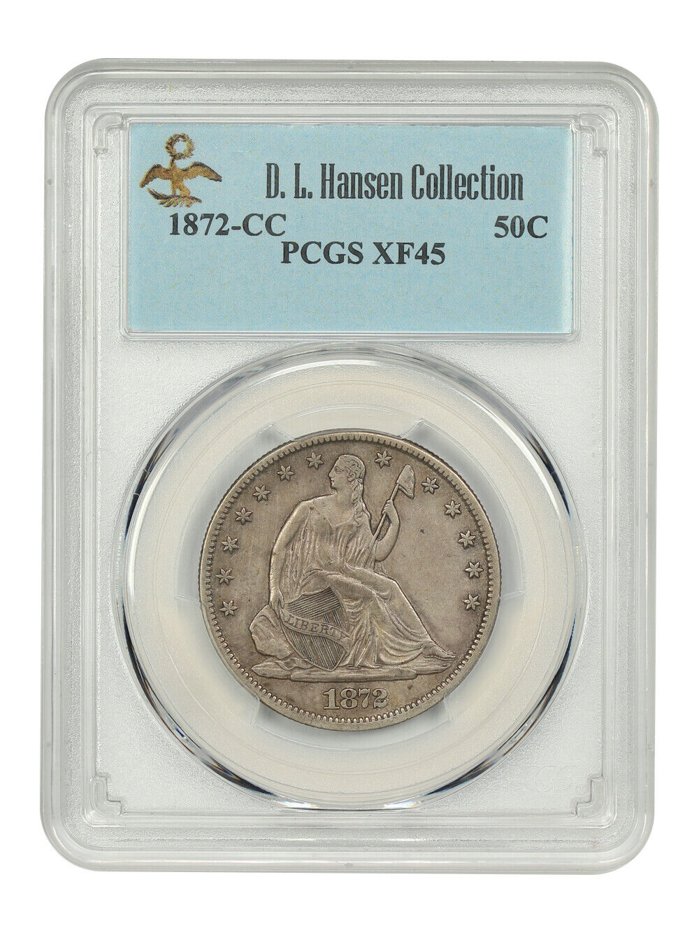 1872-CC 50C PCGS XF45 ex: D.L. Hansen