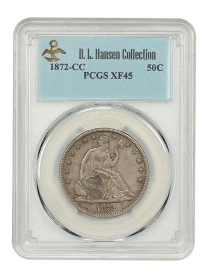 1872-CC 50C PCGS XF45 ex: D.L. Hansen