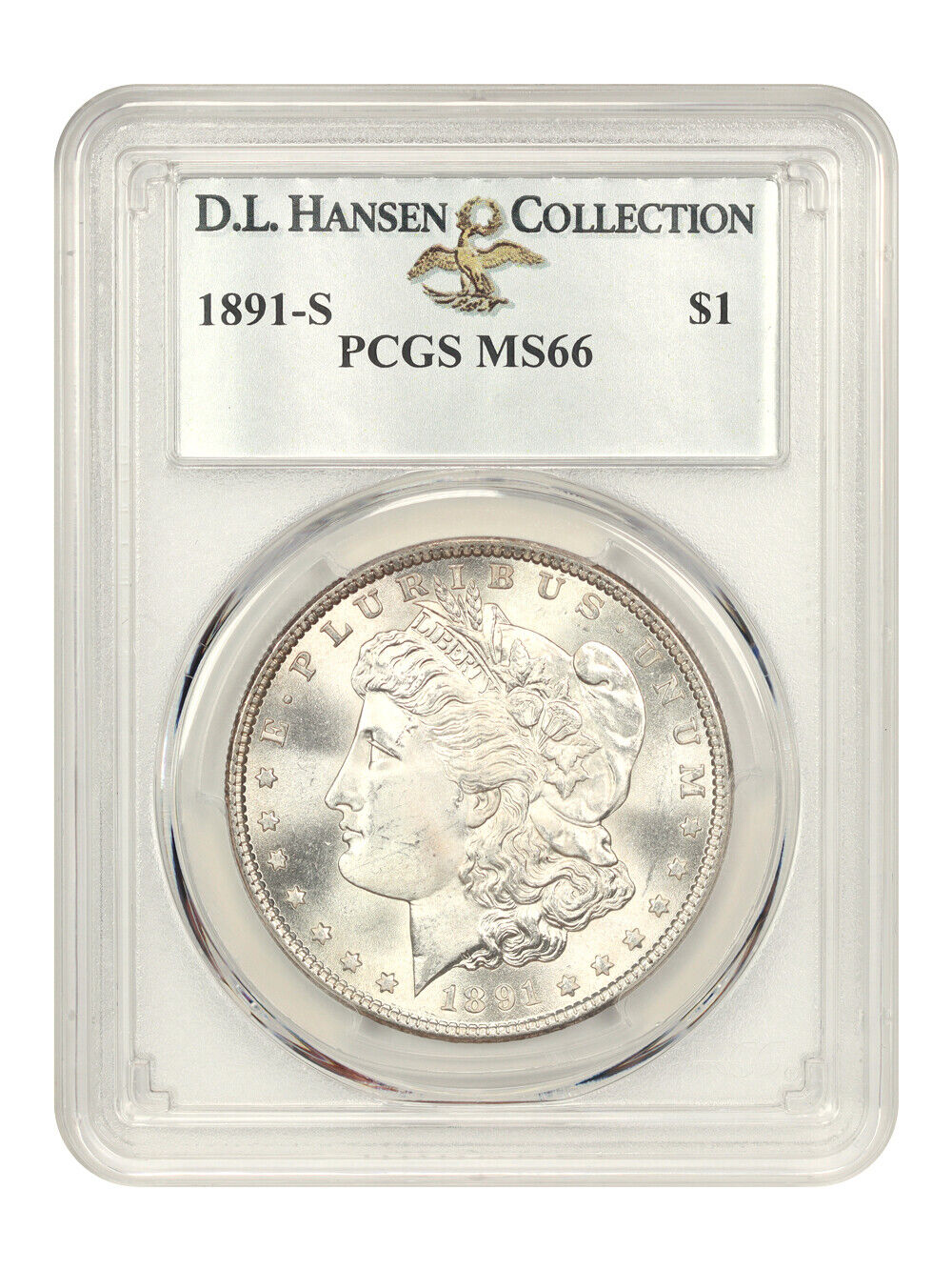 1891-S $1 PCGS MS66 ex: D.L. Hansen