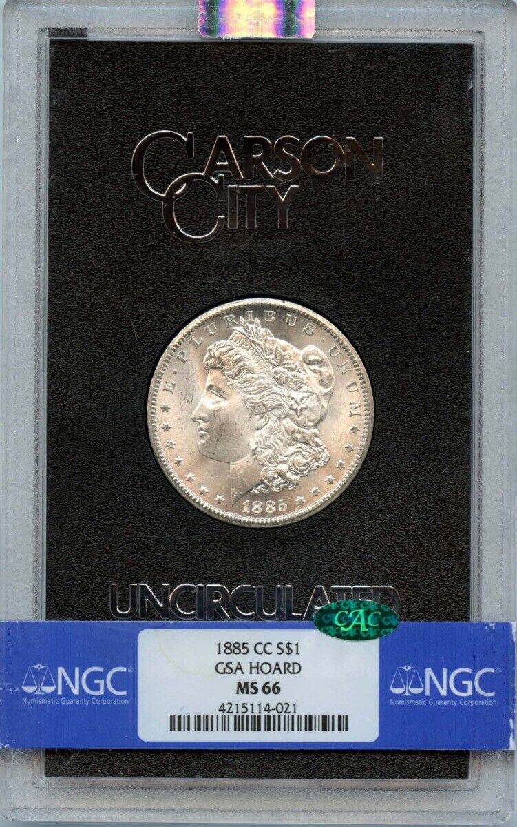 1885-CC Morgan Dollar GSA HOARD S$1 NGC MS66 (CAC)