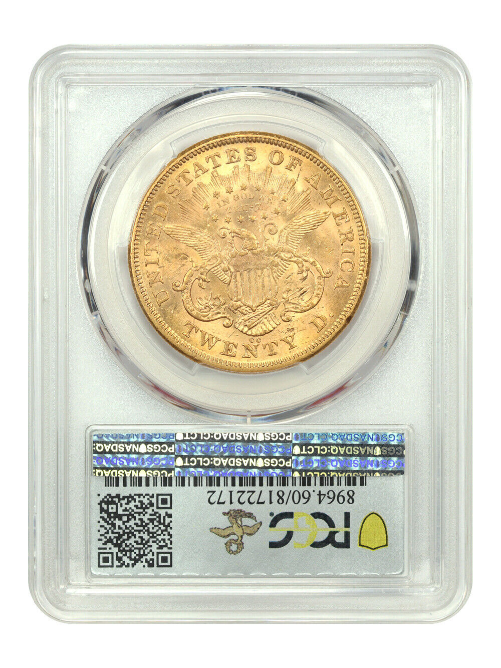 1872-CC $20 PCGS MS60 ex: D.L. Hansen/AWA