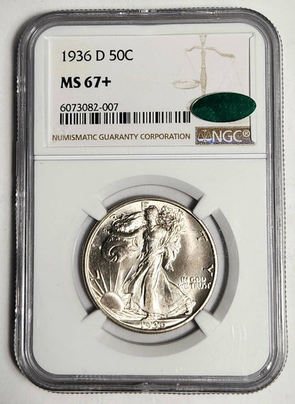 1936 D Walking Liberty Half Dollar NGC MS-67+ CAC