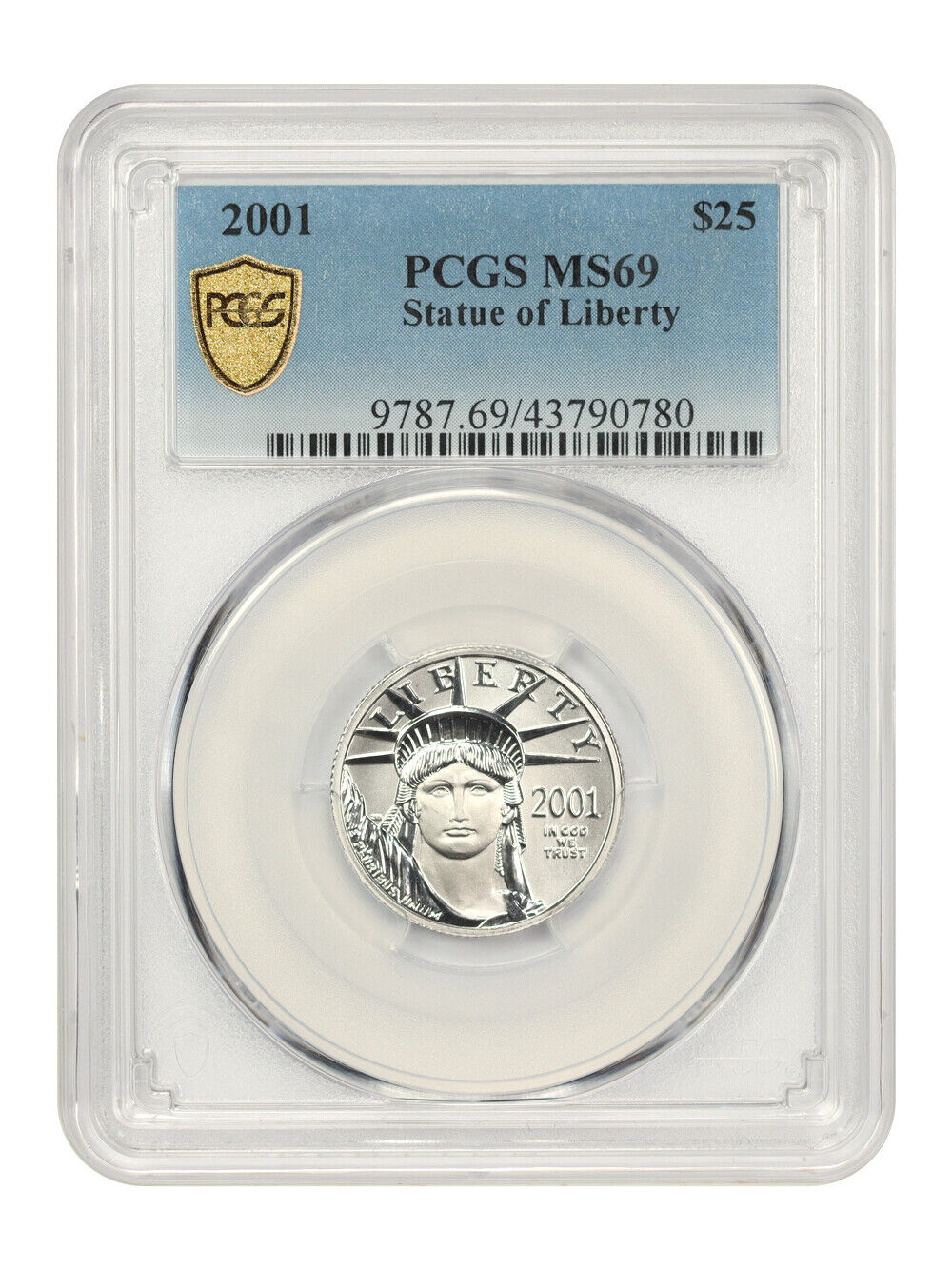 2001 Platinum Eagle $25 PCGS MS69