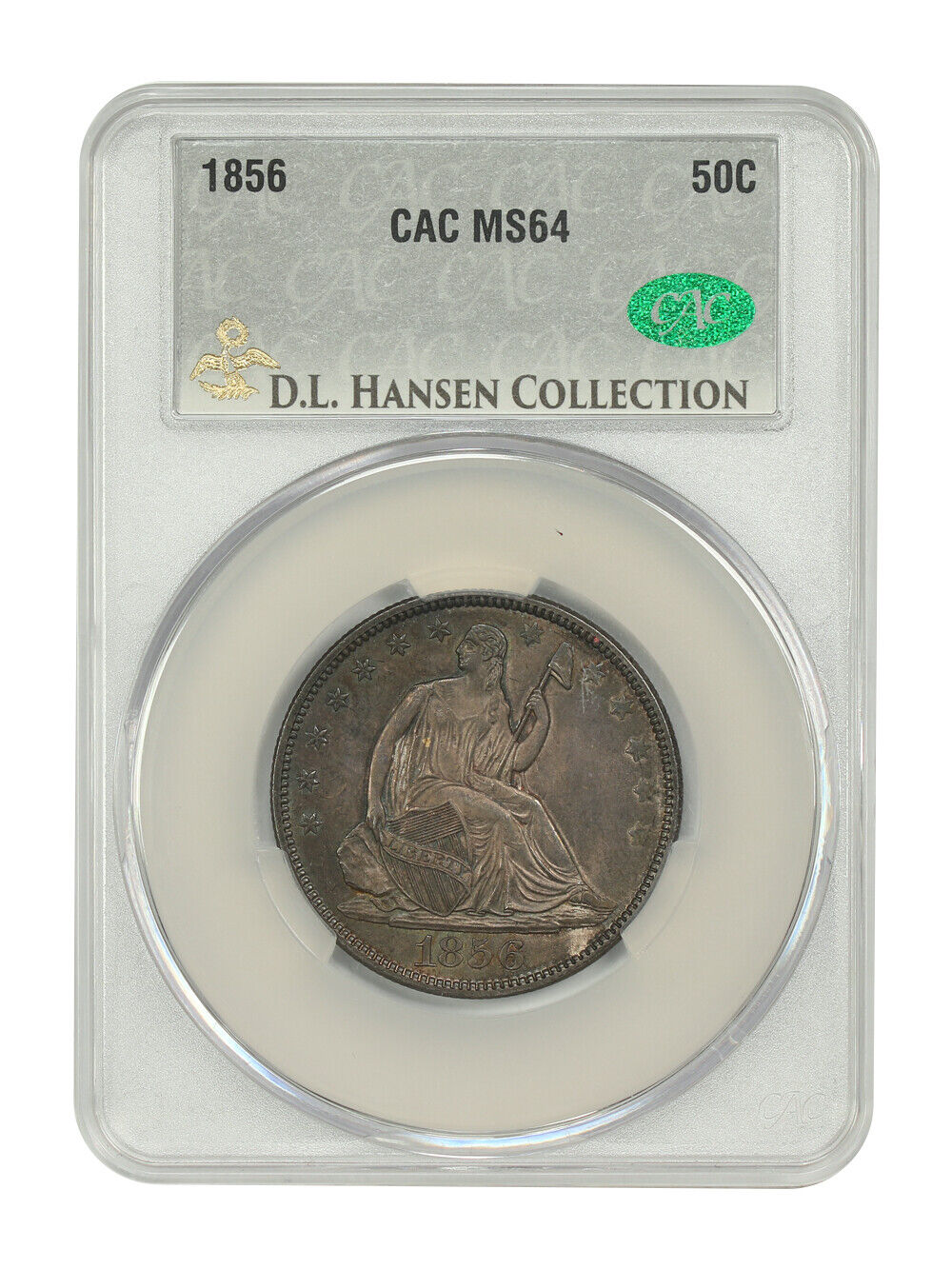 1856 50C CACG MS64 ex: D.L. Hansen - Liberty Seated Half Dollar