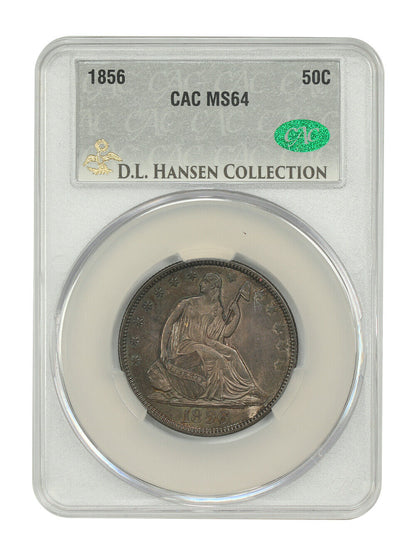 1856 50C CACG MS64 ex: D.L. Hansen - Liberty Seated Half Dollar