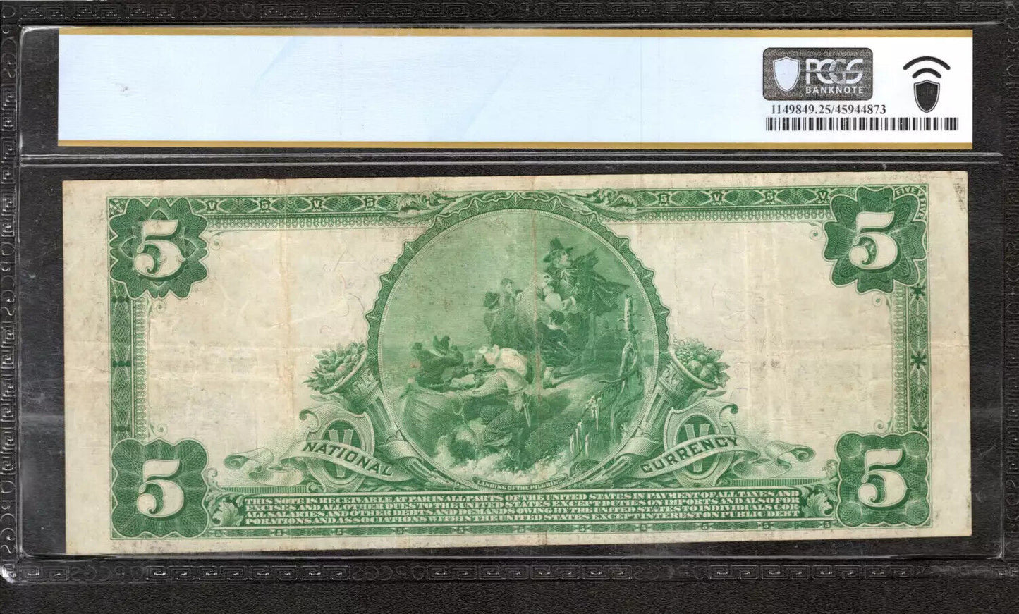 1902 $5 FIRST NATIONAL BANKNOTE CURRENCY FR.602 OAKLAND NEBRASKA PCGS 25 VF (170