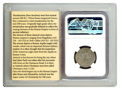 Ancient Roman: Philip II (AD 247-249) BI Tetradrachm NGC MS (Antioch)